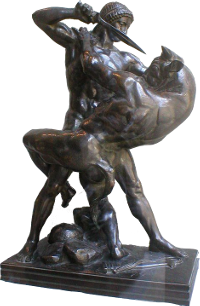 Thésée combatant le Minautore, bronze de Barye